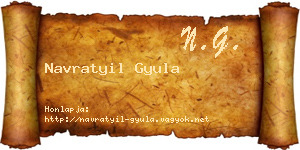 Navratyil Gyula névjegykártya